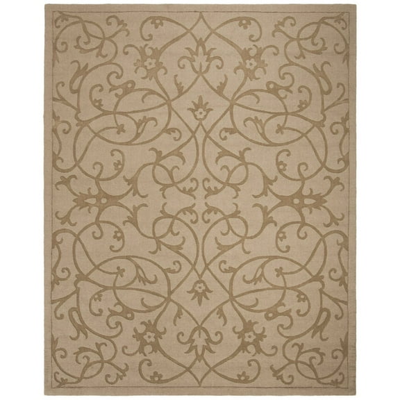 SAFAVIEH Impressions Clarisse Geometric Wool Area Rug, Light Brown, 3' x 5'