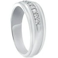thumbnail image 2 of Pompeii Mens 1/4ct White Gold 7 Stone Diamond Ring 10k Polished Wedding Anniversary Band, 2 of 5