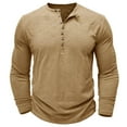 thumbnail image 2 of Jalioing Men's Long Sleeve Shirts Fall Crew Neck Button Pullover Tee Casual Basic Solid Color T Shirts, 2 of 7