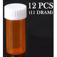 thumbnail image 1 of BioRx Sponix Pharmacy Vials - Push Down and Turn Caps - Amber - 11 Dram - 12 pcs (Prescription Vial, Medicine Container, Pill Container), 1 of 2