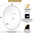 thumbnail image 2 of ANDY STAR Oval Gold Mirror, 20"x28" Brushed Gold Oval Mirror for Bathroom, Oval Wall Mirror for Btahroom Gold Vanity Mirror in Stainless Steel Frame Wall Mount Horizontal or Vertical, 2 of 8