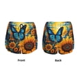 thumbnail image 5 of Lsque Colorful Cloud Butterfly Sunflower Printed Women's Running Shorts with Liner Pockets,Elastic Quick Dry Workout Athletic Gym Yoga Shorts,Womens High Waist Shorts-Medium, 5 of 9