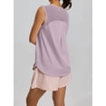 thumbnail image 5 of Womens Workout Tank Tops Back Pleat Loose Fit Sleeveless Yoga Athletic Shirt Soft Cooling Gym Tops Gray Cherry Pink S, 5 of 6