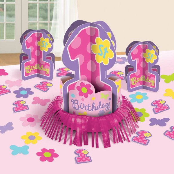 1st Birthday Girl Table Decorating Kit (23pc)