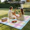 thumbnail image 4 of Easter Plaid Outdoor Rug for Patio/Deck/Porch, Non-Slip Large Area Rug 3 x 5 Ft, Spring Buffalo Plaid Simple Colorful Indoor Outdoor Rugs Washable Area Rugs, Reversible Camping Rug Carpet Runner, 4 of 8