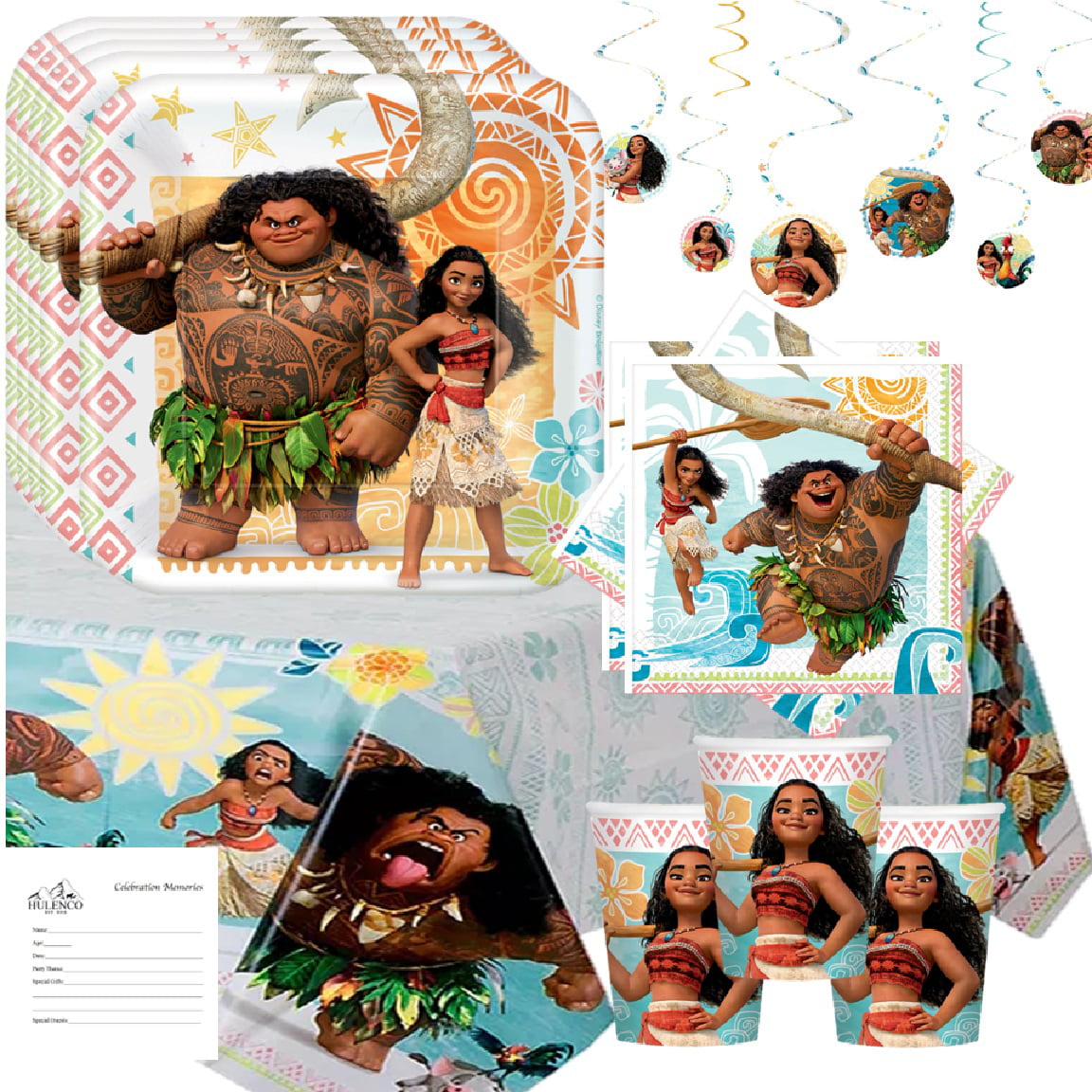 x2 Personalised Birthday Banner Moana Children Kids Party Decoration Poster 10 