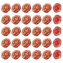 Uxcell 60Pcs Rose Flower Buttons, 13mm Acrylic Cute Buttons for Clothes, Red/Gold