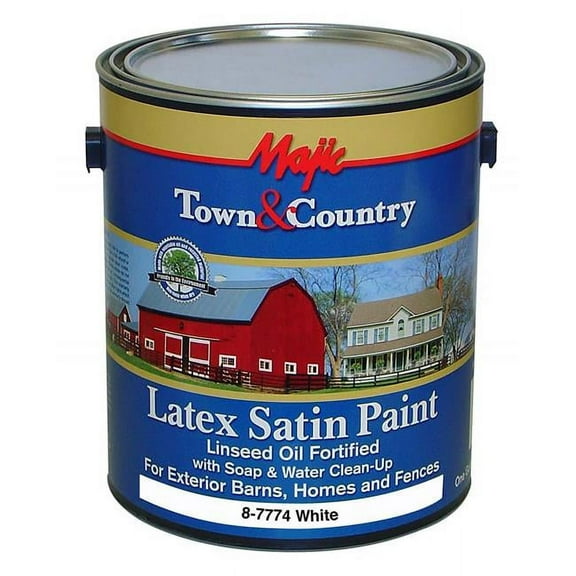Majic Town & Country Exterior Latex Paint - Satin Finish - 1 gal, White