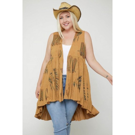 Long Flattering Silhouette Sleeveless Cardigan 3XL