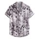 thumbnail image 1 of Camisas De Vestir Para Hombre 5xl Camisa abotonada de manga corta con estampado digital de solapa suelta para hombres casuales Top de verano hawaiano de playa (White, S), 1 of 7