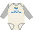 thumbnail image 3 of Inktastic Happy Hanukkah with menorah Boys or Girls Long Sleeve Baby Bodysuit, 3 of 5