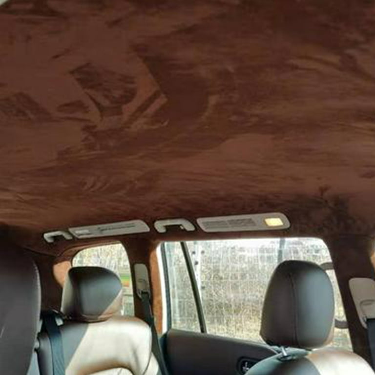 HBU Suede Headliner Material Fabric Foam 60 inchw Backing Roof Sagging Replace Chocolate, Boy's, Size: 60 x 60, Brown