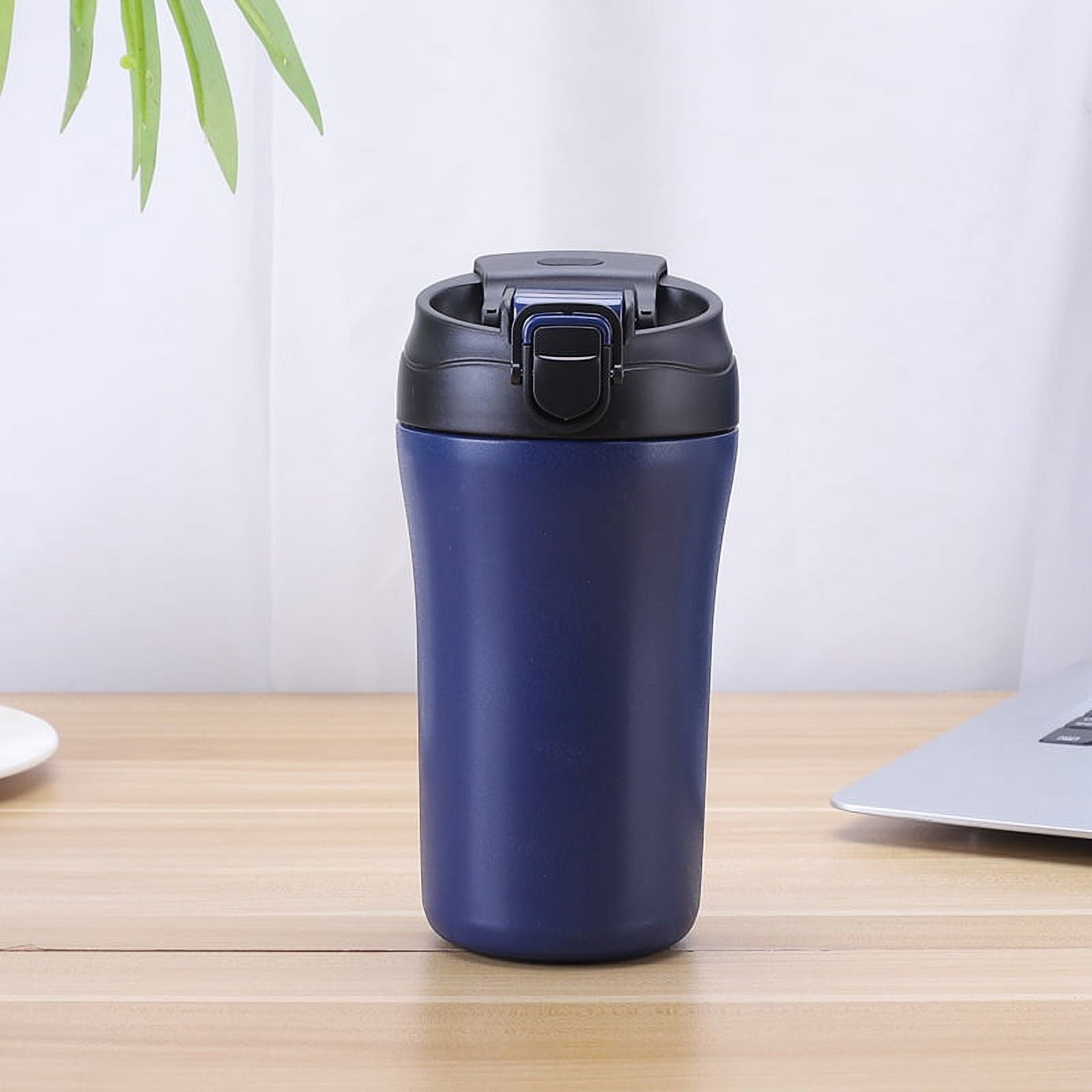 450ML Cute Bear Double Drink Thermos Coffee Mug With Straw Portable  Stainless Steel Tumbler Insulated Cup