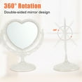 thumbnail image 4 of Unique Bargains Love Heart Shaped Double Sided 360° Rotating Makeup Mirror 1 Pc Beige, 4 of 7