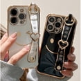 thumbnail image 2 of Funda de teléfono con banda para la muñeca y cara sonriente, cubierta enchapada a prueba de golpes para iPhone 14, 11, 12, 13 Pro Max, Mini, 7, 8 Plus, XS, XR, X, SE Fivean unisex, 2 of 2