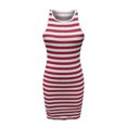 thumbnail image 6 of IROINNID Women's Sleeveless Stripes Sheath Dress Sexy Casual Slimming Stripe Backless Tank Dress Round Neckline Knee-Length Dress, 6 of 8