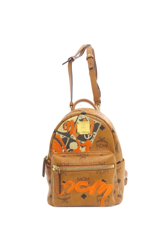 Pre-Owned MCM Logo Backpack/Daypack, PVC, Women's