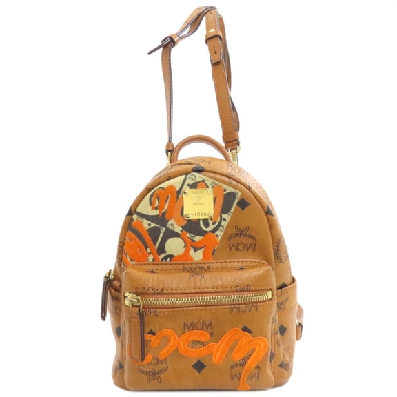 Pre-Owned MCM Logo Backpack/Daypack, PVC, Women's