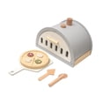 thumbnail image 3 of Juego de juguetes de pizza de madera, juego de simulación, accesorios de cocina, juguetes realistas, juguetes de aprendizaje, creativos para niños y, 3 of 9