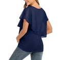 thumbnail image 4 of DYMADE Womens Chiffon Summer Breathable Cloak Sleeves Short Sleeve Round Neck Spliced Breast-Feeding Nursing Pregnancy Maternity T-Shirt, 4 of 4