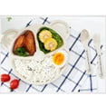thumbnail image 3 of licencias divididas Set saludable licencia de alimentos inquebrantable durable three-Compartimento Anti-Hot Baby Pntes Vajil para Entrenamiento bnco cálido CUTICAT Platos de bandeja de paja de trigo, 3 of 7