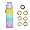 thumbnail image 1 of Botella de perfume de 1 litro, juego de botella de agua actualizada con 7 cápsulas, pajita para beber, sin azúcar, botella de agua para exteriores gratis, 1 of 3