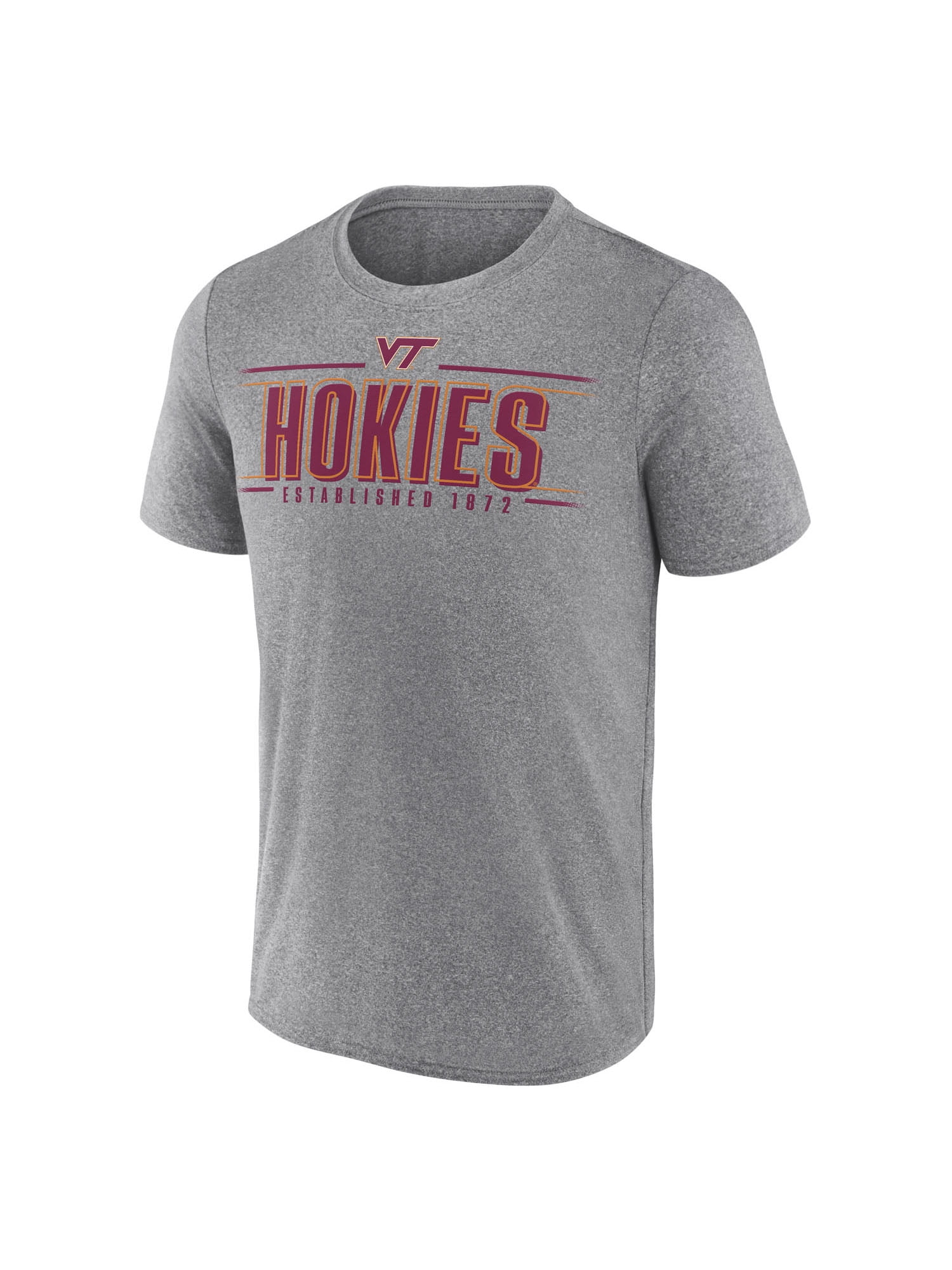 NCAA Virginia Tech Hokies Men's Heather Gray Synthetic Short Sleeve T Shirt