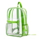 thumbnail image 1 of Mr. Gadgets Mochila Casual Transparente Detalles en Verde Para Hombre Mujer Niños Escolares Conciertos Multiusos Trendy Resistente Versatil, 1 of 8