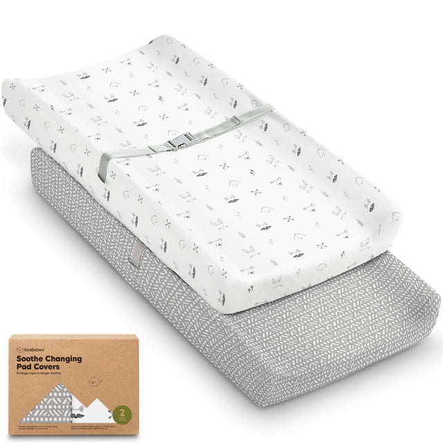 Fundas para Cambiador KeaBabies Paquete de 2 81x40cm Algodón Orgánico
