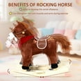 thumbnail image 5 of Tereitr Rocking Horse Toy for Kids, Plush Ride-On with Wooden Rockers & Interactive Sounds, Moving Mouth, Max Weight 50kg (110 lbs) (Dark Brown Small), 5 of 10