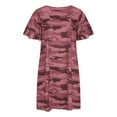 thumbnail image 5 of Women's Camouflage Print Summer Dress Casual Short Sleeve Round Neck Lightweight Polyester Fashion Dress for Daily Wear S M L XL XXL, 5 of 9