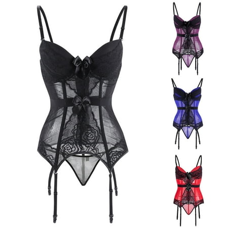 Tejiojio Party Corsets for Women Summer Savings Womens Floral Overbust Corset Bustier Lingerie Top Gothic Shapewear Underwear