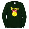 thumbnail image 2 of Wild Bobby, Tennis Mom Cute Bow Ribbon Tennis Ball, Mother's Day, Men Long Sleeve Shirt, Forest Green, 3XL, 2 of 3