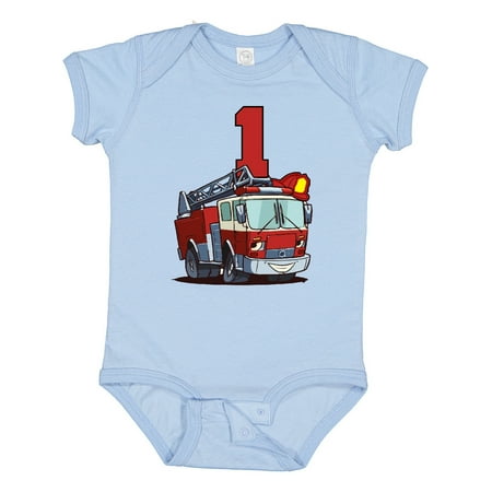 

Inktastic 1st Birthday Fire Truck Gift Baby Boy or Baby Girl Bodysuit