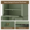 thumbnail image 3 of 66" Tall Bathroom Storage Cabinet with Flip Drawer, Freestanding Storage Cabinet with Doors & Shelves, Arched Cabinets for Bathroom, Living Room, Kitchen, Laundry, Green, 3 of 6