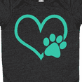 thumbnail image 4 of Inktastic Teal Heart With Paw Print Boys or Girls Baby Bodysuit, 4 of 5