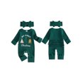 thumbnail image 5 of RUINIXCW Baby Girl First Christmas Outfit Letter Long Sleeve Romper Bow Headband, 5 of 8