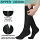 thumbnail image 2 of 2 Pairs Zipper Compression Socks for Women Men Medical 15-20 mmHg, Closed Toe Flight Socks Graduated Support Socks L/XL, 2 of 5