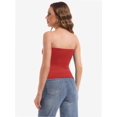 thumbnail image 3 of Women's Solid Casual Summer Ruched Side Double Layered Tube Top, 3 of 4