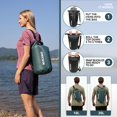thumbnail image 4 of Mochila flotante impermeable Dry Bag MARCHWAY de 10 litros, color verde negruzco, 4 of 8