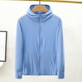 thumbnail image 4 of Mdesiwst Hooded Long Sleeve Pockets Sunscreen Jacket Zipper Placket Solid Color Men Thin Ice Silk Fishing Coat Daily Clothing, 4 of 6