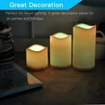 3Pcs Flameless Candles with Remote, Battery Powered LED Pillars Candles