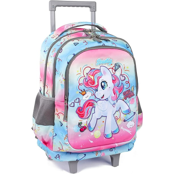 Seastig Foldable Rolling Backpack 18 inch Double Handle Wheeled