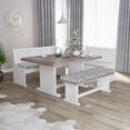 thumbnail image 3 of Country Bench Cushion Set of 2, Hand Drawing European Houses Streets and Trees Neighborhoods, Standard Size Foam Pad and Decorative Cover, White Pale Mauve Taupe, by Ambesonne, 3 of 4