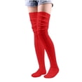 thumbnail image 2 of FAZVAOO Over The Knee Socks for Women Wool Thick Warm Socks Red, 2 of 5