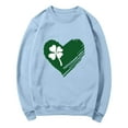 thumbnail image 7 of Saint Patricks Day Outfit Women Clover Shamrock Shirt Heart Print Crew Neck Sweatshirt Long Sleeve Irish Tops St Patricks Day Shirts, 7 of 7