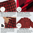 thumbnail image 4 of LNFINTDO Mens Flannel Pajama Sets Plaid Cotton Pajamas Pjs Set Button Down Soft Warm Lounge Sleepwear Tops & Pjs Pants, Red Plaid, X-Large, 4 of 7