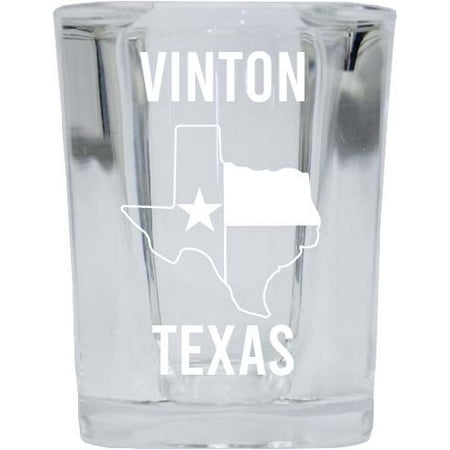 

Vinton Texas Souvenir Laser Etched 2 Ounce Square Shot Glass Texas State Flag Design