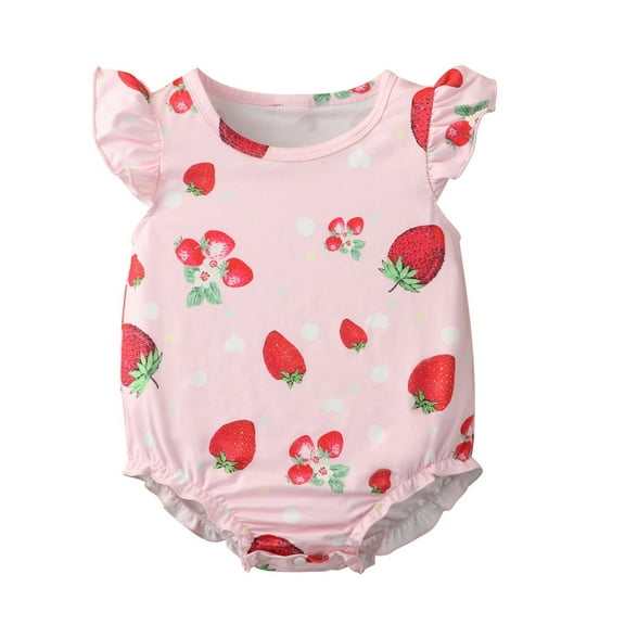 FRSASU Kids Clothing ,Toddler Infant Baby Girls Sleeveless Floral Printed Bodysuit Romper Clothes