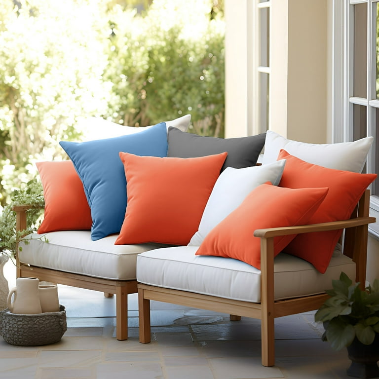 Indoor/Outdoor Toss Pillows - Gray, Size 16 in. Square, Sunbrella | The Company Store